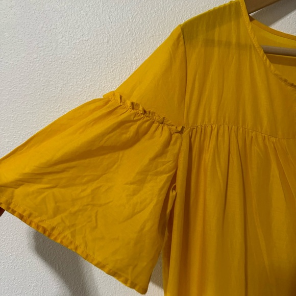 J Crew Tiered Cotton Voile Beach Maxi Dress Yellow Semi Sheer NWT 2021-Small - Picture 6 of 12